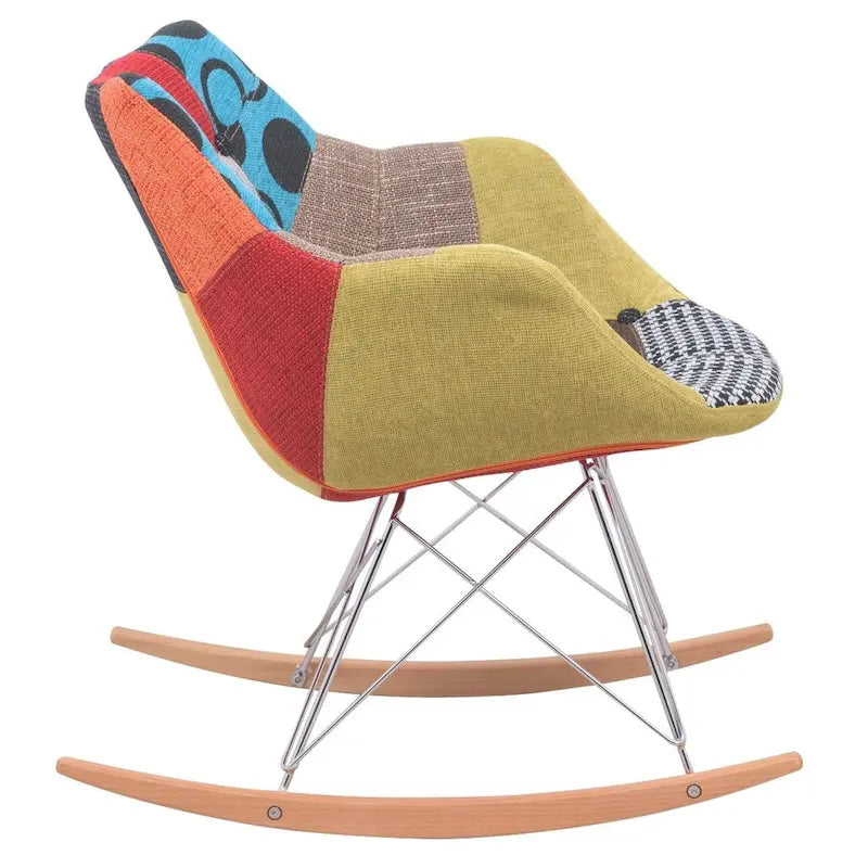 Mecedora tapizada en poliéster para lactancia - Sillón moderno con reposabrazos para el hogar, la sala de estar y el dormitorio