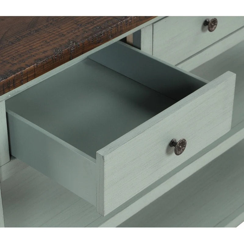 Mesa de consola con 3 cajones y 2 estantes abiertos