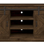 Mueble de TV rústico de madera maciza de 66 pulgadas con puertas corredizas de granero