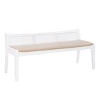 Banco de caña de madera maciza con asiento acolchado