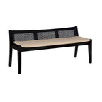 Banco de caña de madera maciza con asiento acolchado