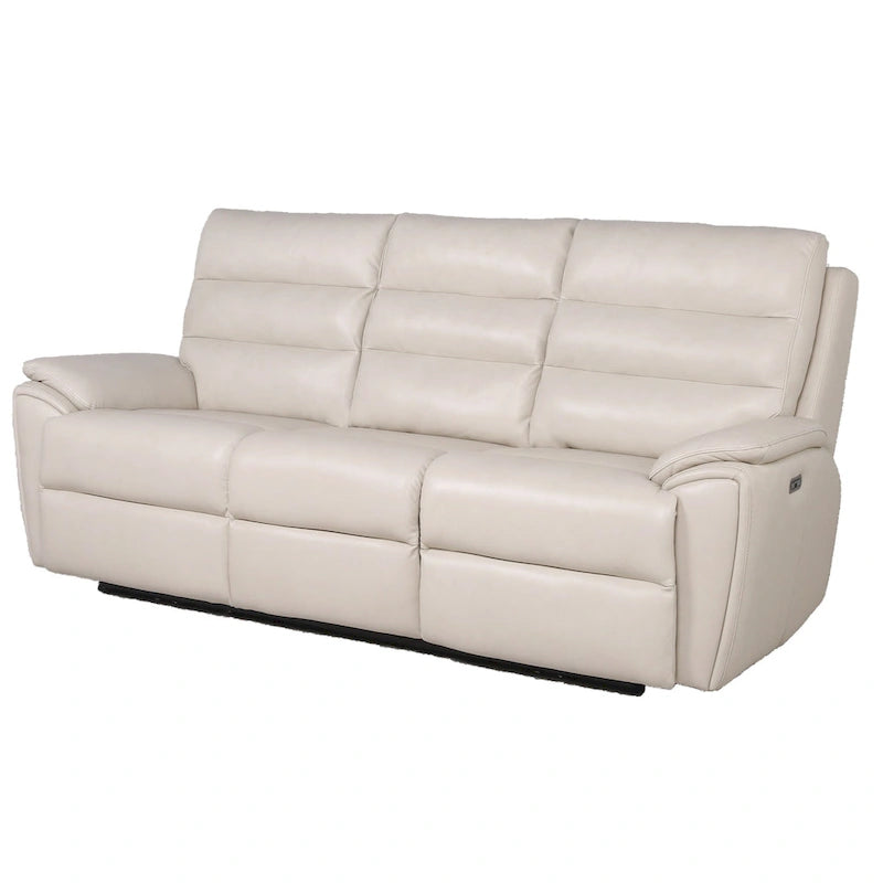 Sofá reclinable eléctrico de cuero plena flor color marfil