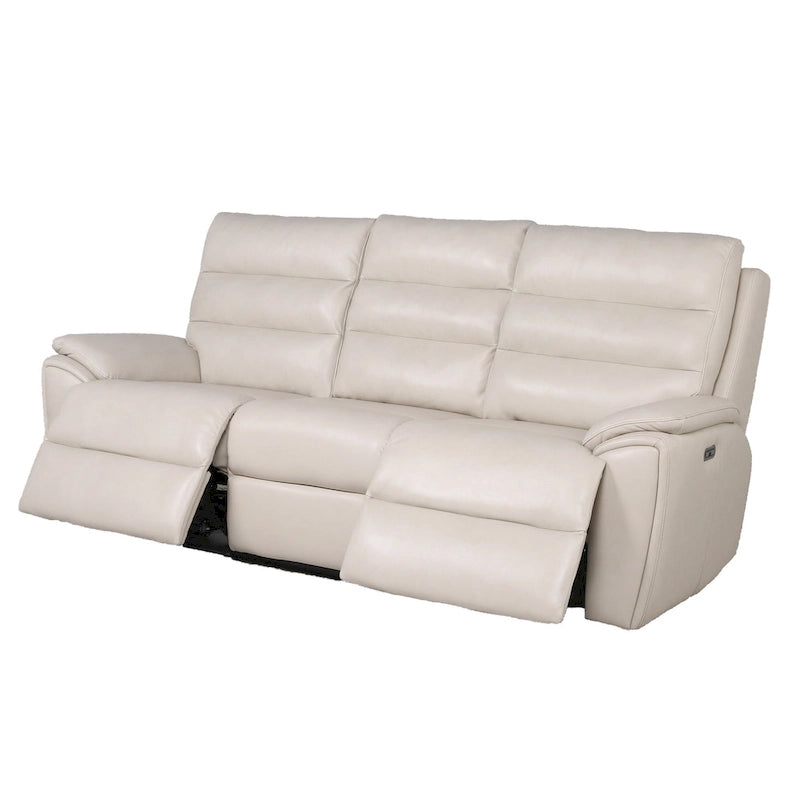 Sofá reclinable eléctrico de cuero plena flor color marfil