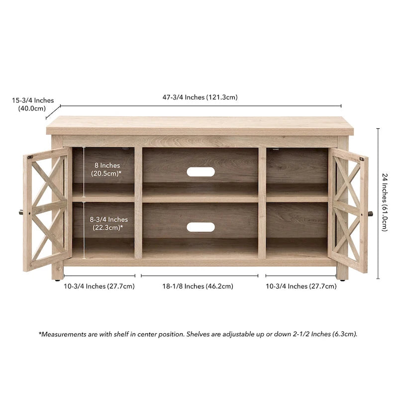 Mueble para TV de 47 pulgadas con armarios de almacenamiento
