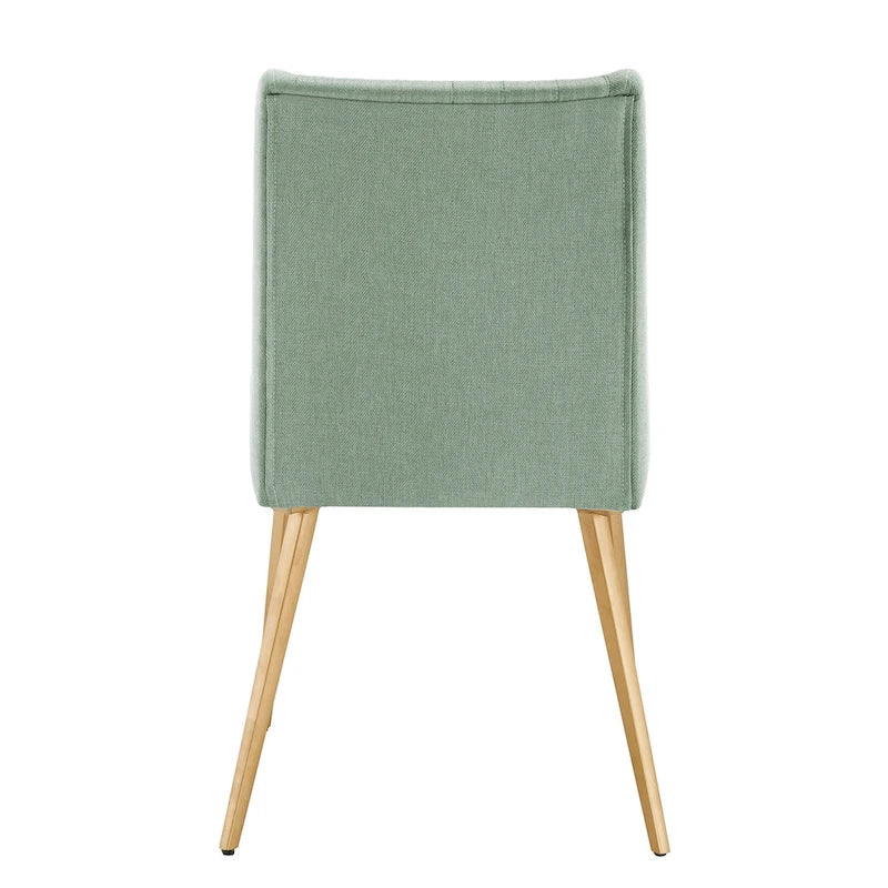 Silla de Comedor de Tela con Acabado Dorado (Juego de 2)