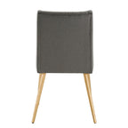 Silla de Comedor de Tela con Acabado Dorado (Juego de 2)