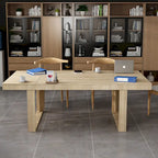 Mesa de conferencia grande de 220 x 120 cm con patas metálicas