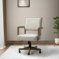 Silla de trabajo giratoria de altura ajustable con respaldo medio y ribete de tachuelas