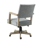 Silla de trabajo giratoria de altura ajustable con respaldo medio y ribete de tachuelas