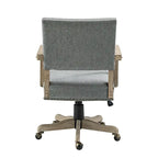 Silla de trabajo giratoria de altura ajustable con respaldo medio y ribete de tachuelas