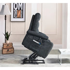 Sillón Reclinable Eléctrico con Elevador, Masaje y Calor – 3 Posiciones, Bolsillos Laterales, Portavasos, Carga USB