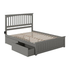 Cama Queen con Plataforma, Cabecero y 2 Cajones de Almacenamiento en Gris