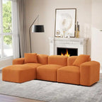 Sofá seccional modular en forma de L con chaise longue, 3 plazas
