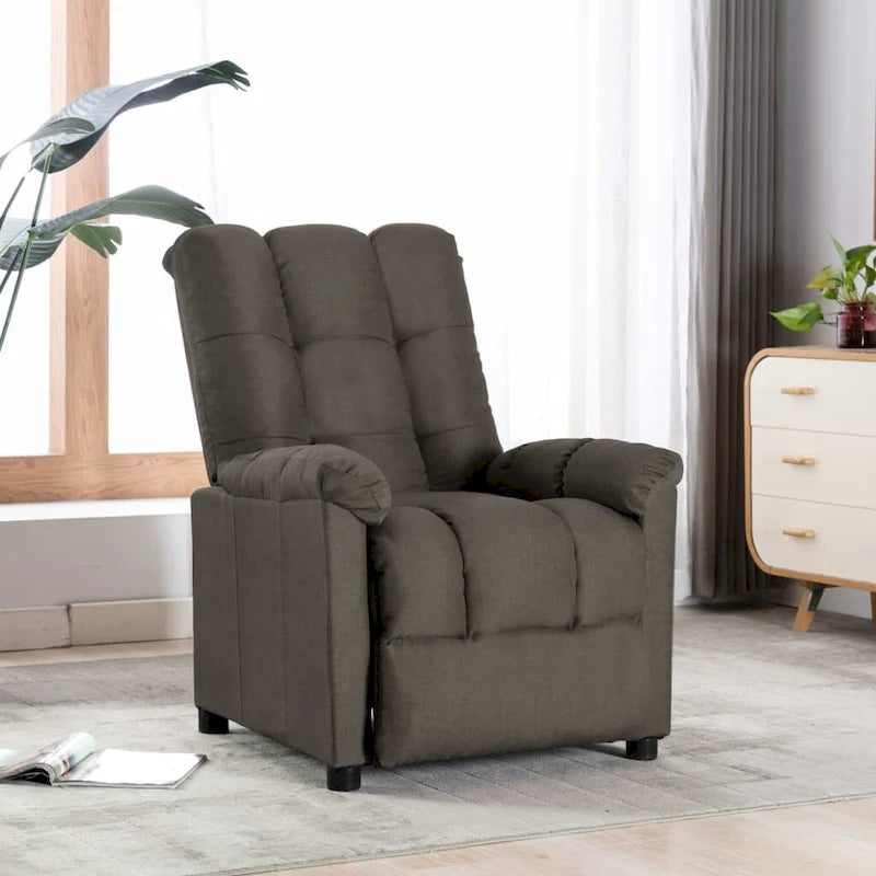 Sillón reclinable de tela - Gris topo, 29.1 x 38.9 x 40.1 pulg.