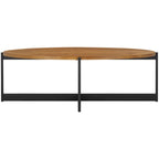 Mesa de centro ovalada con tablero de madera de abeto y base de metal - 48.8"An. x 25.2"Prof. x 16"Al.