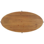 Mesa de centro ovalada con tablero de madera de abeto y base de metal - 48.8"An. x 25.2"Prof. x 16"Al.
