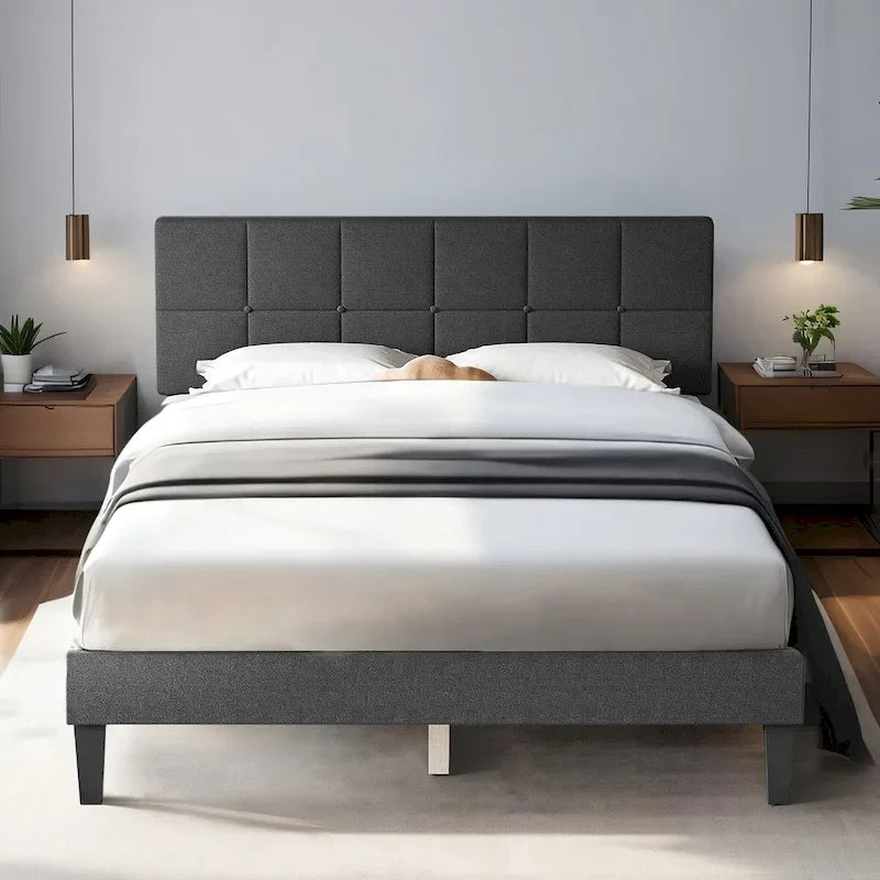 Base de cama tapizada con cabecero – Individual/Matrimonial/Queen