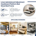 Base de cama tapizada con cabecero – Individual/Matrimonial/Queen