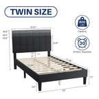 Base de cama tapizada con cabecero – Individual/Matrimonial/Queen