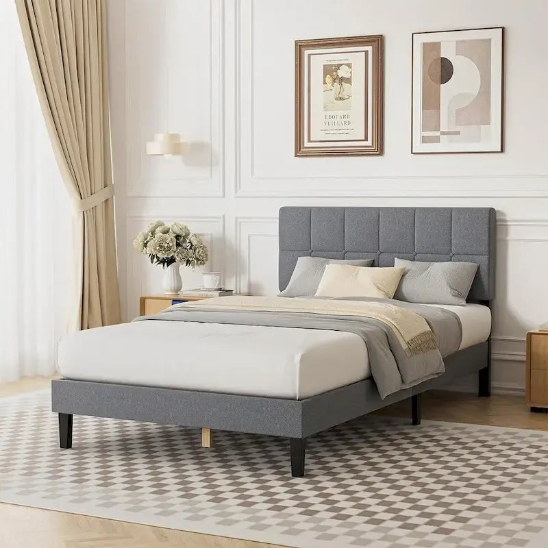 Base de cama tapizada con cabecero – Individual/Matrimonial/Queen