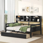 Cama nido doble con cajones de almacenamiento y estante de noche