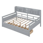 Cama nido doble con cajones de almacenamiento y estante de noche