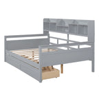 Cama nido doble con cajones de almacenamiento y estante de noche