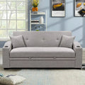 Sofá Cama con Respaldo Reclinable, Portavasos y Almohadas