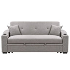 Sofá Cama con Respaldo Reclinable, Portavasos y Almohadas
