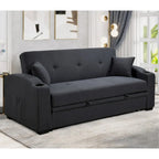 Sofá Cama con Respaldo Reclinable, Portavasos y Almohadas