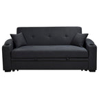 Sofá Cama con Respaldo Reclinable, Portavasos y Almohadas