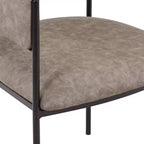 LeisureMod Juego de 2 sillas de comedor tapizadas con diseño de respaldo abierto, estructura de hierro con recubrimiento en polvo, Colección Cyril para comedor, cocina, bistró, cafetería