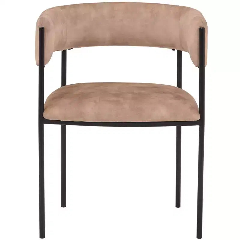 LeisureMod Juego de 2 sillas de comedor tapizadas con diseño de respaldo abierto, estructura de hierro con recubrimiento en polvo, Colección Cyril para comedor, cocina, bistró, cafetería