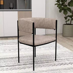 LeisureMod Juego de 2 sillas de comedor tapizadas con diseño de respaldo abierto, estructura de hierro con recubrimiento en polvo, Colección Cyril para comedor, cocina, bistró, cafetería