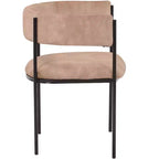 LeisureMod Juego de 2 sillas de comedor tapizadas con diseño de respaldo abierto, estructura de hierro con recubrimiento en polvo, Colección Cyril para comedor, cocina, bistró, cafetería
