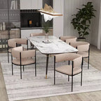 LeisureMod Juego de 2 sillas de comedor tapizadas con diseño de respaldo abierto, estructura de hierro con recubrimiento en polvo, Colección Cyril para comedor, cocina, bistró, cafetería