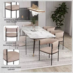 LeisureMod Juego de 2 sillas de comedor tapizadas con diseño de respaldo abierto, estructura de hierro con recubrimiento en polvo, Colección Cyril para comedor, cocina, bistró, cafetería