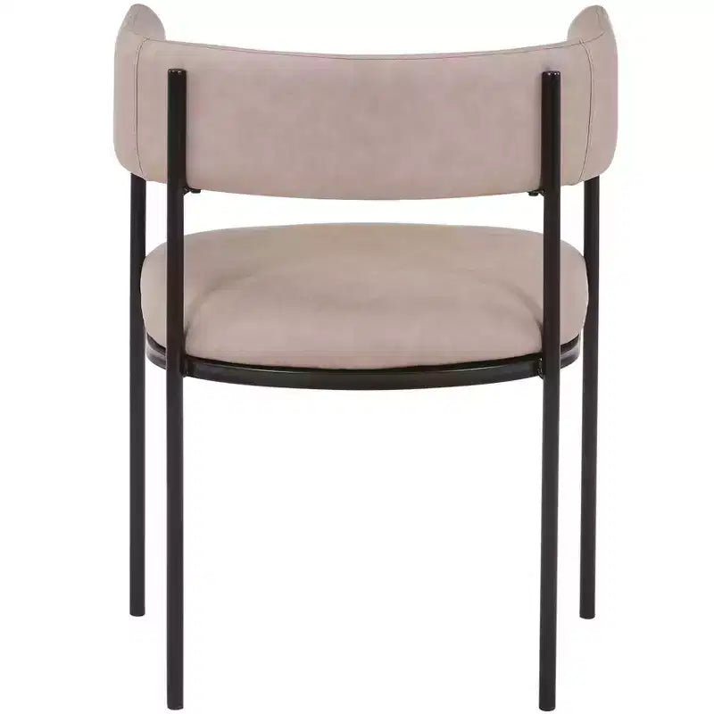 LeisureMod Juego de 2 sillas de comedor tapizadas con diseño de respaldo abierto, estructura de hierro con recubrimiento en polvo, Colección Cyril para comedor, cocina, bistró, cafetería