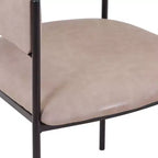 LeisureMod Juego de 2 sillas de comedor tapizadas con diseño de respaldo abierto, estructura de hierro con recubrimiento en polvo, Colección Cyril para comedor, cocina, bistró, cafetería