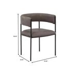 LeisureMod Juego de 2 sillas de comedor tapizadas con diseño de respaldo abierto, estructura de hierro con recubrimiento en polvo, Colección Cyril para comedor, cocina, bistró, cafetería