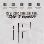 LeisureMod Juego de 2 sillas de comedor tapizadas con diseño de respaldo abierto, estructura de hierro con recubrimiento en polvo, Colección Cyril para comedor, cocina, bistró, cafetería