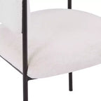 LeisureMod Juego de 2 sillas de comedor tapizadas con diseño de respaldo abierto, estructura de hierro con recubrimiento en polvo, Colección Cyril para comedor, cocina, bistró, cafetería