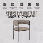 LeisureMod Juego de 2 sillas de comedor tapizadas con diseño de respaldo abierto, estructura de hierro con recubrimiento en polvo, Colección Cyril para comedor, cocina, bistró, cafetería