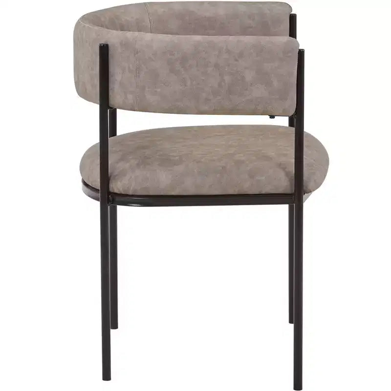 LeisureMod Juego de 2 sillas de comedor tapizadas con diseño de respaldo abierto, estructura de hierro con recubrimiento en polvo, Colección Cyril para comedor, cocina, bistró, cafetería