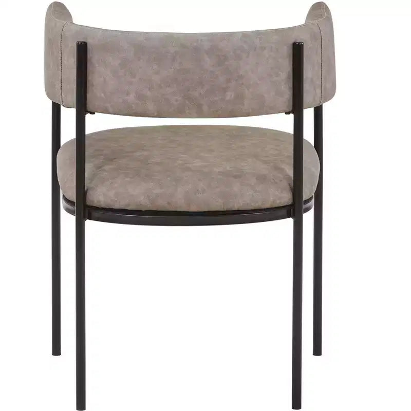 LeisureMod Juego de 2 sillas de comedor tapizadas con diseño de respaldo abierto, estructura de hierro con recubrimiento en polvo, Colección Cyril para comedor, cocina, bistró, cafetería
