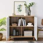 Mueble de Almacenamiento Independiente con 2 Puertas y Estantes Ajustables
