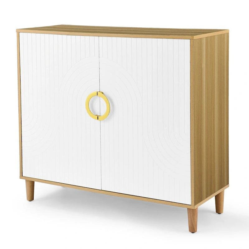Mueble de Almacenamiento Independiente con 2 Puertas y Estantes Ajustables