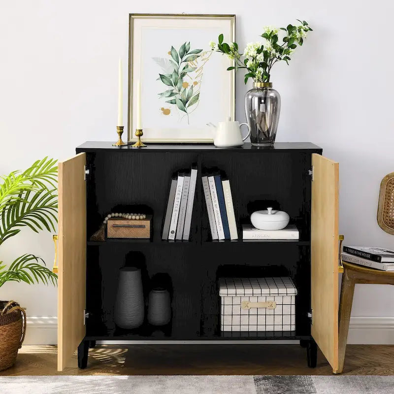 Mueble de Almacenamiento Independiente con 2 Puertas y Estantes Ajustables