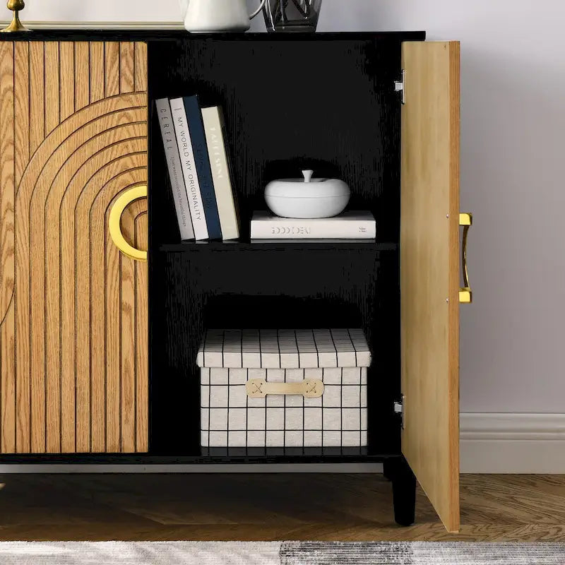 Mueble de Almacenamiento Independiente con 2 Puertas y Estantes Ajustables