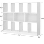 Estantería cúbica, mueble de almacenamiento independiente con 11 compartimentos abiertos
